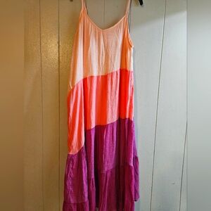 Indigo Rose Colorblock Maxi Dress In Shades of Pink - Size Large - NWOT